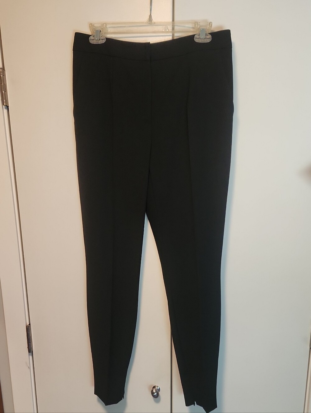 Dolce & Gabbana Black Wool Blend Gabardine Tapered Women's Trousers, 8 US /44 IT